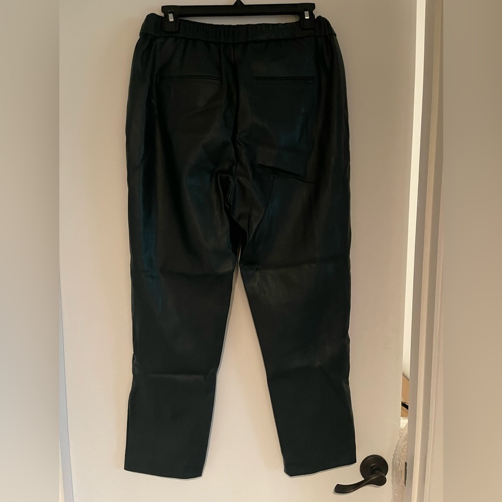 Ann Taylor - Green Faux Leather Pants, Size M - Picture 3 of 4